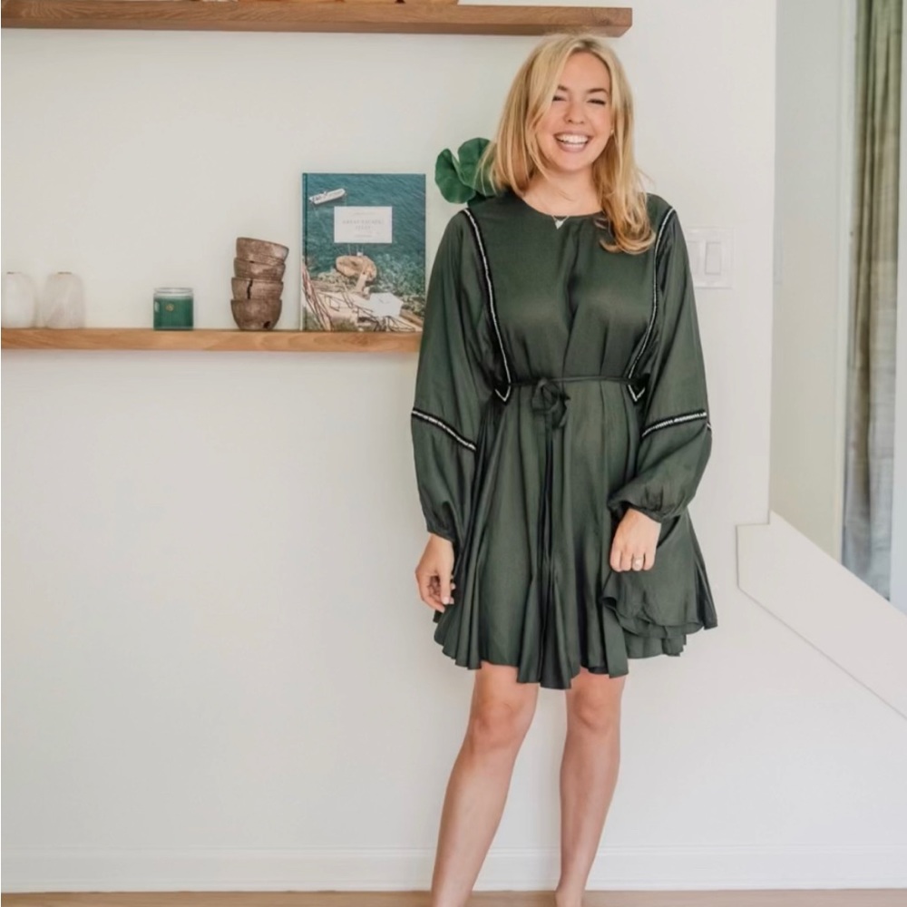 Rhode Ella Dress in Forest Green